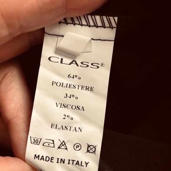 Italy CLASS  Skirt Front Slit Black slight A-line waist 30" sash belt classic pc - Picture 4 of 4